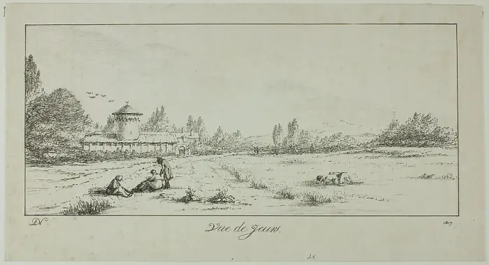 Framed Print : View of Jeurs, 1817. Creator: Vivant Denon Framed Print : View of Jeurs, 1817. Creator: Vivant Denon