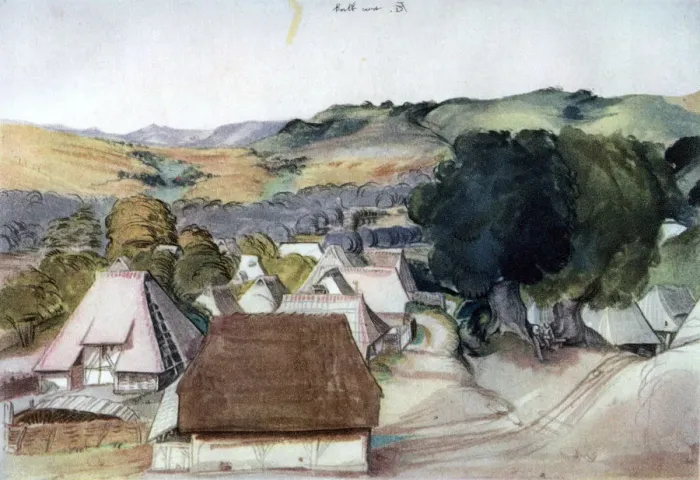 Framed Print : View of Kachreuth, near Nuremberg, 1511, (1936). Artist: Albrecht Durer Framed Print : View of Kachreuth, near Nuremberg, 1511, (1936). Artist: Albrecht Durer