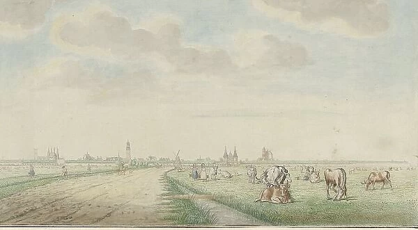 View of Kampen from the landward side, 1770-1810. Creator: Pieter Remmers