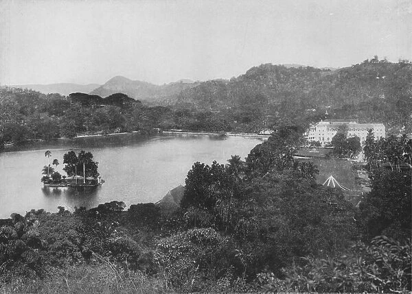 View of Kandy Lake from Lady Hortons Drive, Kandy, c1890, (1910). Artist: Alfred William Amandus Plate
