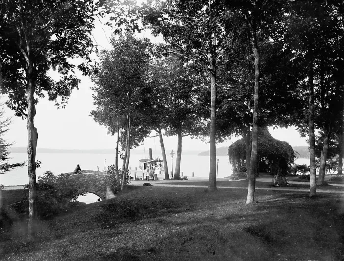 Framed Print : View from Kay's (i.e. Kayes) Park, Lake Geneva, Wis. c1898. Creator: Unknown Framed Print : View from Kay's (i.e. Kayes) Park, Lake Geneva, Wis. c1898. Creator: Unknown