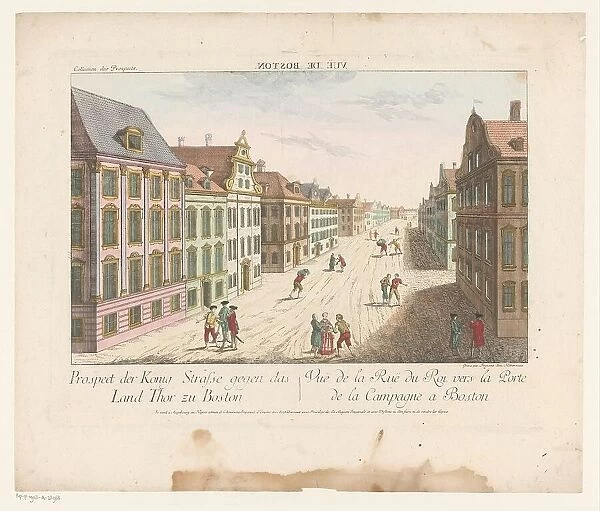 View of King Street in Boston, 1755-1779. Creator: Franz Xavier Habermann