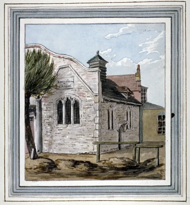 Framed Print : View of Kingsland Chapel, Kingsland Road, Hackney, London, c1800 Framed Print : View of Kingsland Chapel, Kingsland Road, Hackney, London, c1800