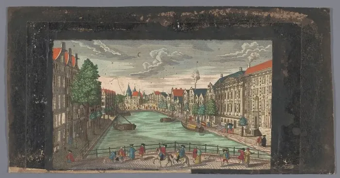 Framed Print : View of the Kloveniersburgwal and the Waag on the Nieuwmarkt in Amsterdam, 1700-1799. Creator: Anon Framed Print : View of the Kloveniersburgwal and the Waag on the Nieuwmarkt in Amsterdam, 1700-1799. Creator: Anon
