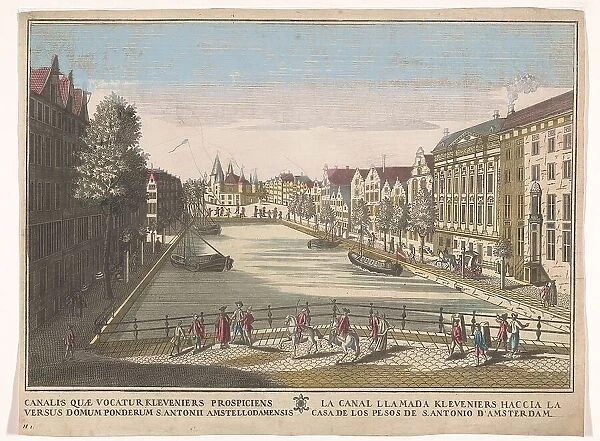 View of the Kloveniersburgwal and the Waag on the Nieuwmarkt in Amsterdam, 1700-1799. Creator: Unknown