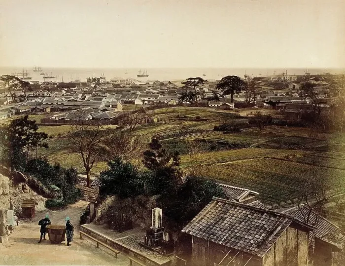 Framed Print : View of Kobe, 1865. Creator: Unknown Framed Print : View of Kobe, 1865. Creator: Unknown
