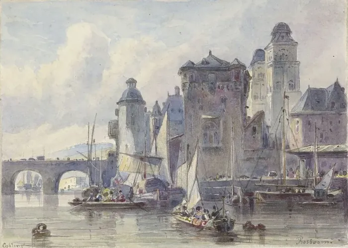 Framed Print : View of Koblenz, 1827-1891. Creator: Johannes Bosboom Framed Print : View of Koblenz, 1827-1891. Creator: Johannes Bosboom