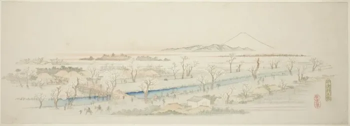 Framed Print : View of Koganei (Koganei no kei), from an untitled series of famous views of the Edo... c.1839 / 40. Creator: Ando Hiroshige Framed Print : View of Koganei (Koganei no kei), from an untitled series of famous views of the Edo... c.1839 / 40. Creator: Ando Hiroshige