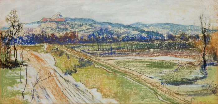 Framed Print : View of the Kosciuszko Mound in Krakow from the Window in the Artist's Studio, 1904 Framed Print : View of the Kosciuszko Mound in Krakow from the Window in the Artist's Studio, 1904
