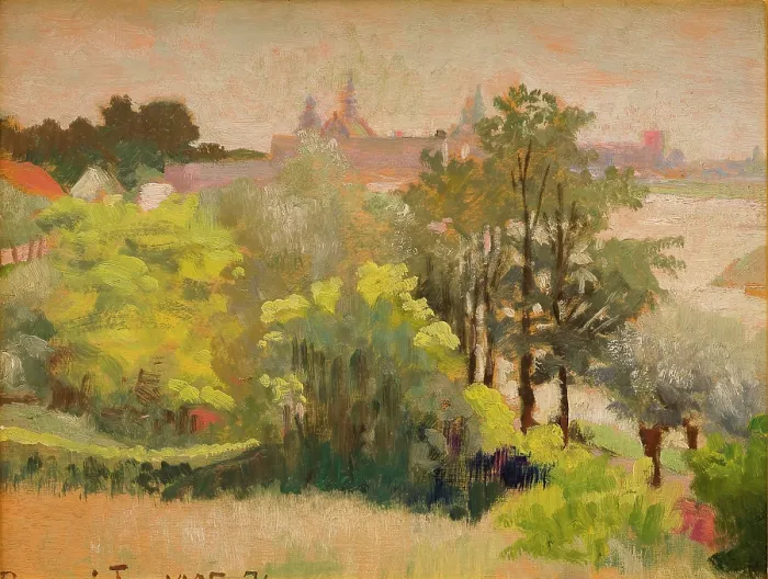 Framed Print : View of Krakow from Zwierzyniec, 1905. Creator: Jacek Malczewski Framed Print : View of Krakow from Zwierzyniec, 1905. Creator: Jacek Malczewski