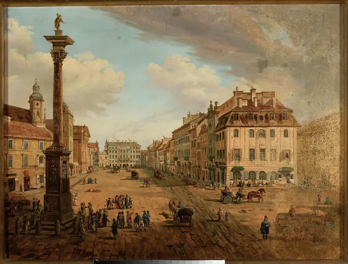 Framed Print : View of Krakowskie Przedmiescie from Castle Square in Warsaw, c. 1838 Framed Print : View of Krakowskie Przedmiescie from Castle Square in Warsaw, c. 1838