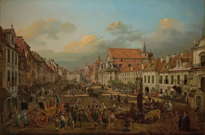 Framed Print : View of Krakowskie Przedmiescie and Sigismund's Column, 1774. Creator: Bellotto, Bernardo (1720-1780) Framed Print : View of Krakowskie Przedmiescie and Sigismund's Column, 1774. Creator: Bellotto, Bernardo (1720-1780)
