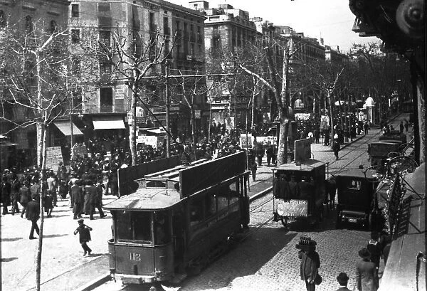 View of La Rambla in Barcelona, 1910