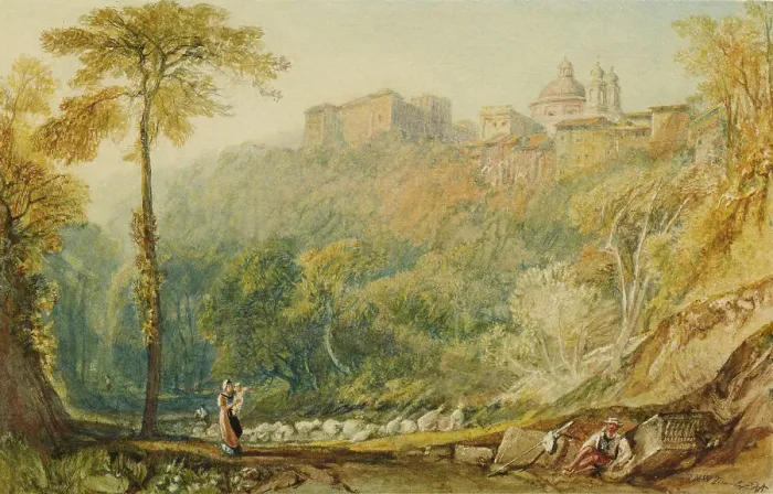 Framed Print : View Of La Riccia (Ariccia), 1817. Creator: JMW Turner Framed Print : View Of La Riccia (Ariccia), 1817. Creator: JMW Turner