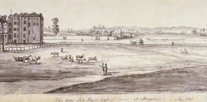 Framed Print : View from Lady Kayes Dressing Room at Marylebone, 1793 Framed Print : View from Lady Kayes Dressing Room at Marylebone, 1793