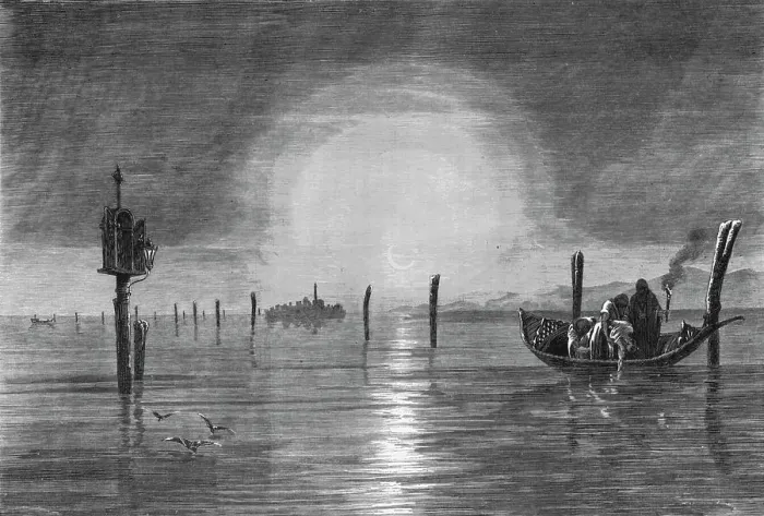 Framed Print : View in the Lagoon of Venice; The River Basin of the Po, and the Lagoons of the Adriatic, 1875. Creator: Unknown Framed Print : View in the Lagoon of Venice; The River Basin of the Po, and the Lagoons of the Adriatic, 1875. Creator: Unknown