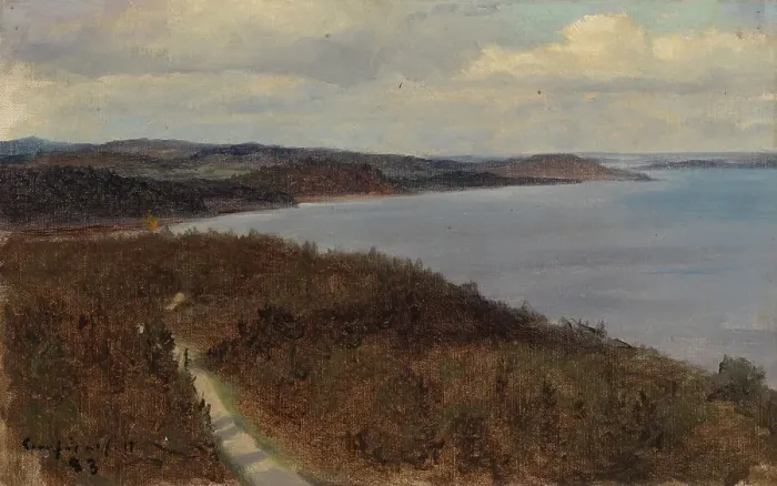 Framed Print : View of a Lake and Ridges, 1883. Creator: Eero Jarnefelt Framed Print : View of a Lake and Ridges, 1883. Creator: Eero Jarnefelt