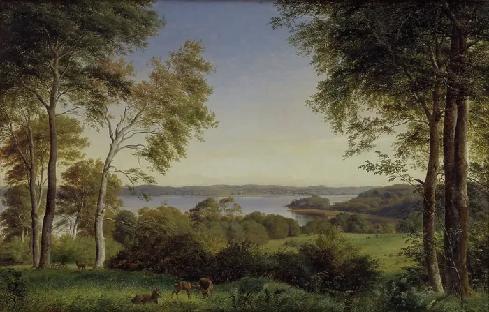 Framed Print : View of Lake Skarre, 1845. Creator: Peter Christian Thamsen Skovgaard Framed Print : View of Lake Skarre, 1845. Creator: Peter Christian Thamsen Skovgaard