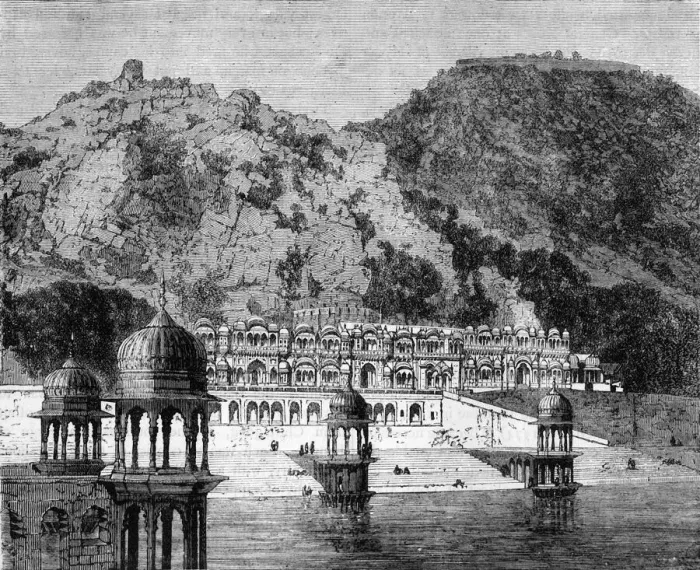 Framed Print : View of the Lake of Ulwar, c1891. Creator: James Grant Framed Print : View of the Lake of Ulwar, c1891. Creator: James Grant