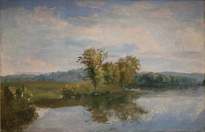 Framed Print : A View of Lake Vejl near Silkeborg, Jutland, 1843. Creator: Dankvart Dreyer Framed Print : A View of Lake Vejl near Silkeborg, Jutland, 1843. Creator: Dankvart Dreyer