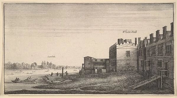 A view of Lambeth Palace from the river at Whitehall Stairs, 1625-77