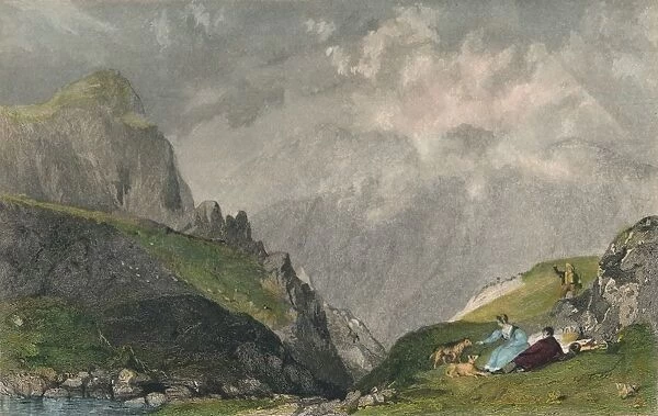 View from Langdale Pikes, Looking Towards Bowfell, Westmorland, 1835. Artist: William Kelsall