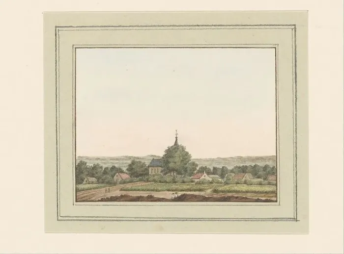 Framed Print : View of Laren in Noord-Holland, c.1700-c.1799. Creator: Anon Framed Print : View of Laren in Noord-Holland, c.1700-c.1799. Creator: Anon