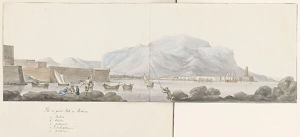View of the large port of Palermo, 1778. Creator: Louis Ducros