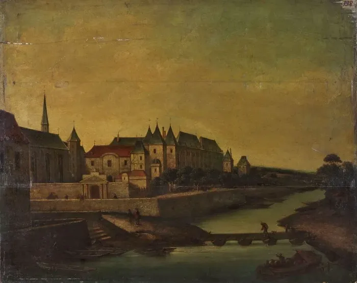 Framed Print : View of l'Arsenal, around 1620, between 1615 and 1625. Creator: Unknown Framed Print : View of l'Arsenal, around 1620, between 1615 and 1625. Creator: Unknown