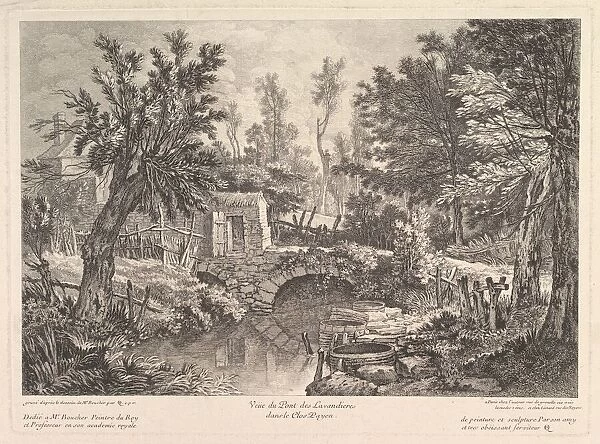View of the Lavandieres Bridge at the Peasant House, mid-18th century