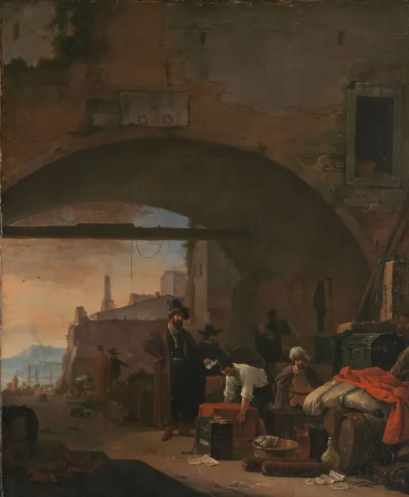 Framed Print : View of a Levantine Port, 1640-1677. Creator: Thomas Wijck Framed Print : View of a Levantine Port, 1640-1677. Creator: Thomas Wijck