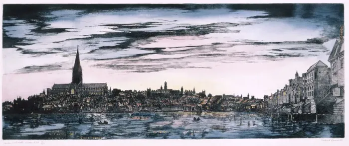 Framed Print : View of London, 1530. Artist: Richard Bannister Framed Print : View of London, 1530. Artist: Richard Bannister