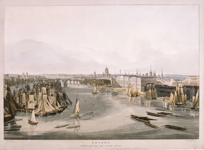 Framed Print : View of London, 1816. Artist: Robert Havell Framed Print : View of London, 1816. Artist: Robert Havell