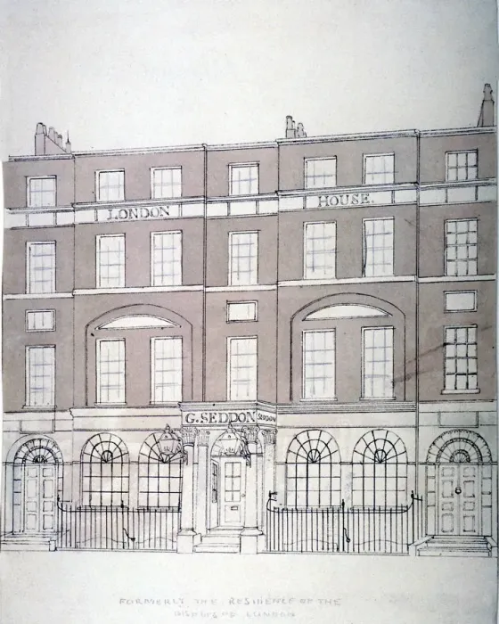 Framed Print : Front view of London House, Aldersgate Street, City of London, 1839 Framed Print : Front view of London House, Aldersgate Street, City of London, 1839