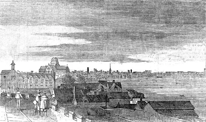 Framed Print : View of London from the Roof of Arundel House, [c1646], 1854. Creator: Unknown