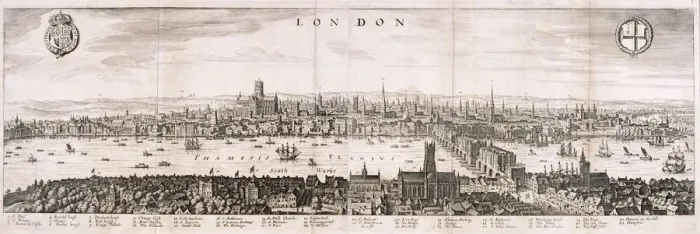 Framed Print : View of London from the south, 1638 Framed Print : View of London from the south, 1638