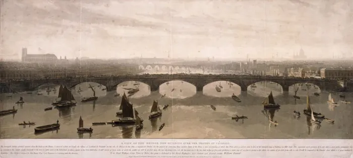Framed Print : View of London from the South, 1810. Artist: William Daniell Framed Print : View of London from the South, 1810. Artist: William Daniell