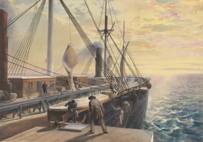 Framed Print : View, Looking Aft, from the Port Paddle Box of the Great Eastern, Showing the Trough Framed Print : View, Looking Aft, from the Port Paddle Box of the Great Eastern, Showing the Trough