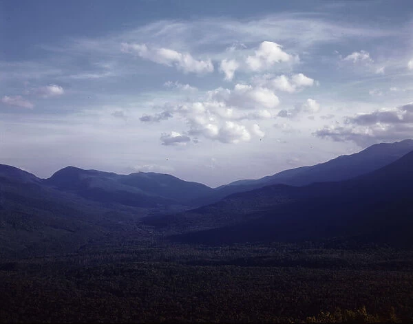 A view looking south through the White Mountains from... Pine Mountain, Gorham vicinity, N.H. 1943. Creator: John Collier