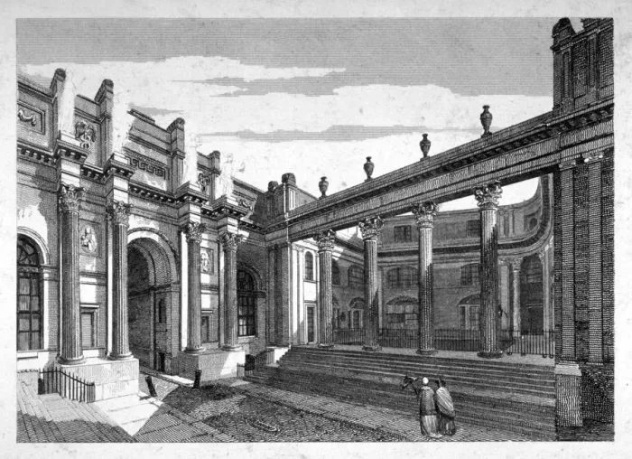 Framed Print : View of Lothbury Court, the Bank of England, City of London, 1809. Artist: J Burnett Framed Print : View of Lothbury Court, the Bank of England, City of London, 1809. Artist: J Burnett