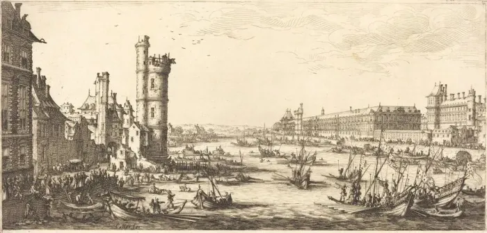 Framed Print : View of the Louvre, 1629. Creator: Jacques Callot Framed Print : View of the Louvre, 1629. Creator: Jacques Callot