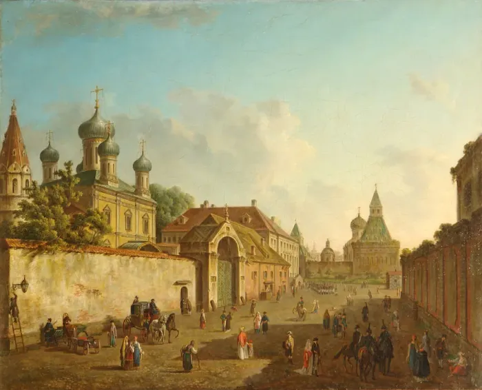 Framed Print : View from the Lubyanka Square to the Vladimir Gate in Moscow, 1800s. Artist: Alexeyev, Fyodor Yakovlevich (1753-1824) Framed Print : View from the Lubyanka Square to the Vladimir Gate in Moscow, 1800s. Artist: Alexeyev, Fyodor Yakovlevich (1753-1824)