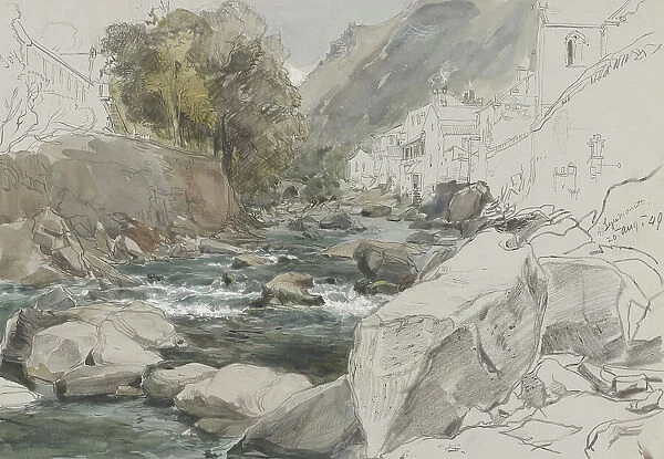 View at Lynmouth, Devon, 1849. Creator: James Holland