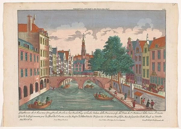 View of the Maartensbrug on the Oudegracht in Utrecht, 1742-1801. Creator: Anon