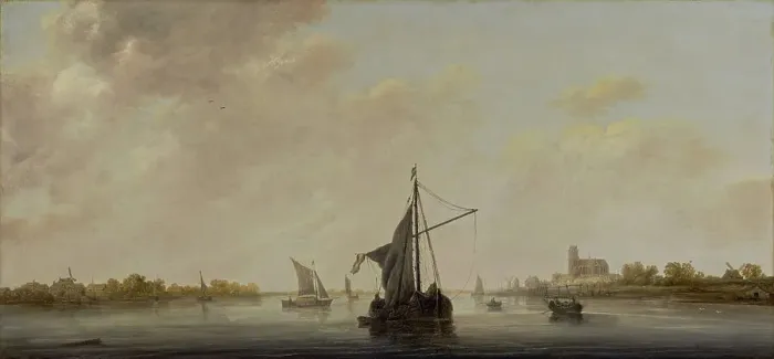 Framed Print : A View of the Maas at Dordrecht, about 1645-1646. Creator: Aelbert Cuyp