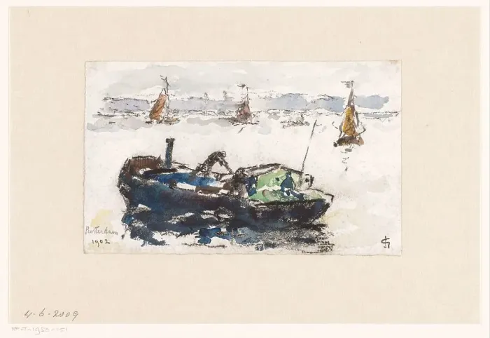 Framed Print : View of the Maas near Rotterdam, 1902. Creator: Carel Nicolaas Storm Framed Print : View of the Maas near Rotterdam, 1902. Creator: Carel Nicolaas Storm