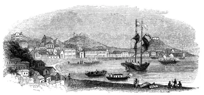 Framed Print : View of Macao, 1847. Artist: Giles Framed Print : View of Macao, 1847. Artist: Giles