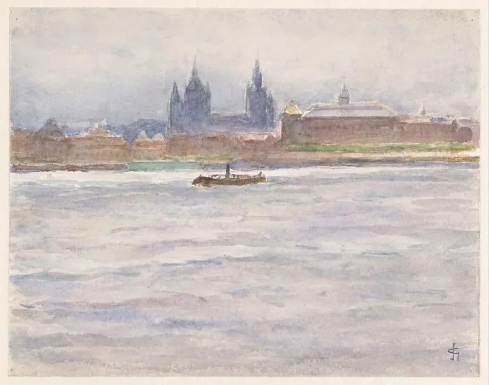 Framed Print : View of Mainz from the river, 1894. Creator: Carel Nicolaas Storm Framed Print : View of Mainz from the river, 1894. Creator: Carel Nicolaas Storm