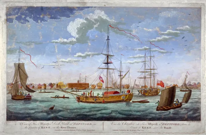 Framed Print : A view of His Majestys Dock Yard at Deptford... London, 1772 Framed Print : A view of His Majestys Dock Yard at Deptford... London, 1772