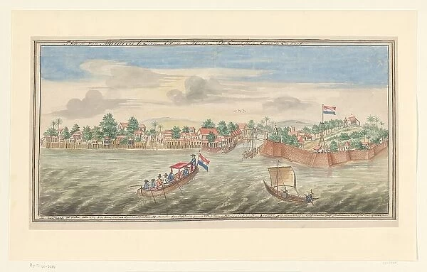 View of Malacca from the sea, 1764. Creator: Jan Keldermans